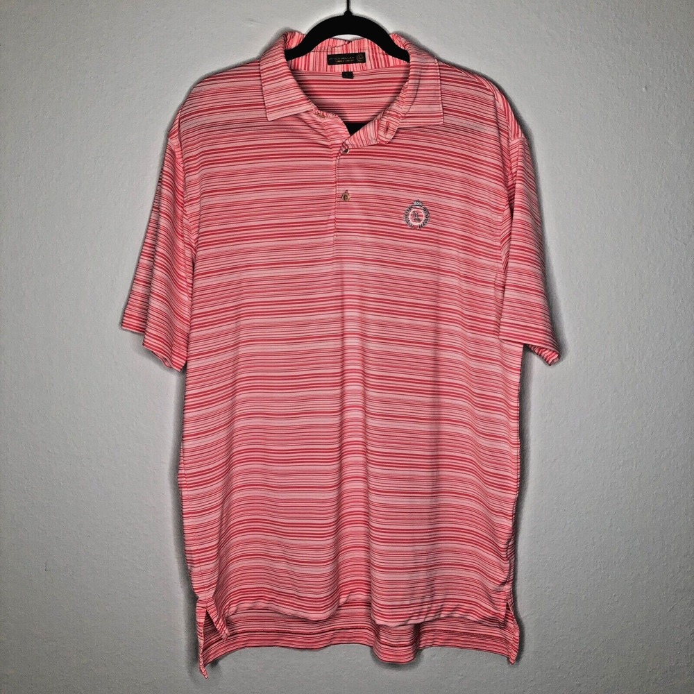 Peter Millar Summer Comfort Polo Shirt Men's Large Golf‎ Short Sleeve Pink